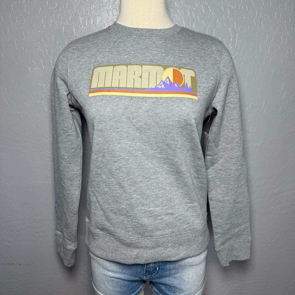 Marmot Women’s Gray Graphic Crewneck Sweatshirt XS NWT